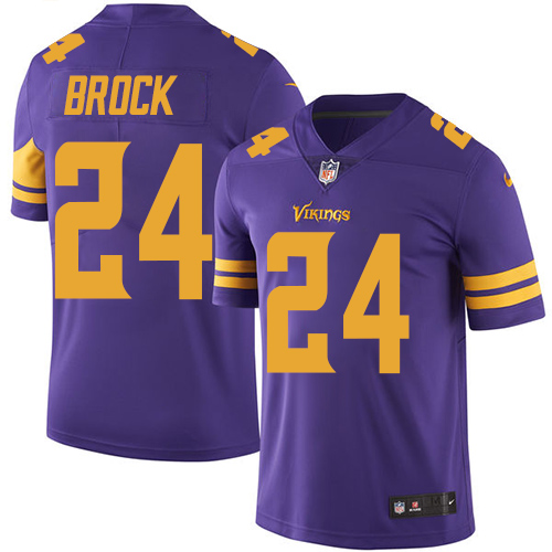Youth Nike Minnesota Vikings #24 Tramaine Brock Limited Purple Rush Vapor Untouchable NFL Jersey
