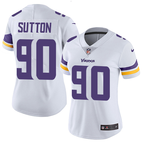 Women's Nike Minnesota Vikings #90 Will Sutton White Vapor Untouchable Elite Player NFL Jersey