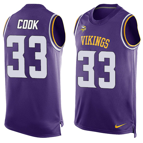 Men's Nike Minnesota Vikings #33 Dalvin Cook Limited Purple Player Name & Number Tank Top NFL Jersey