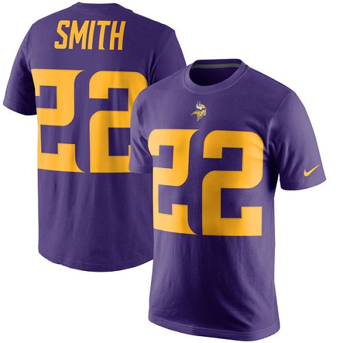 NFL Nike Minnesota Vikings #22 Harrison Smith Purple Rush Pride Name & Number T-Shirt
