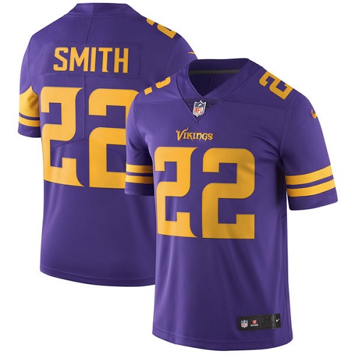 Men's Nike Minnesota Vikings #22 Harrison Smith Limited Purple Rush Vapor Untouchable NFL Jersey