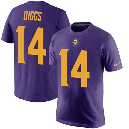 NFL Nike Minnesota Vikings #14 Stefon Diggs Purple Rush Pride Name & Number T-Shirt