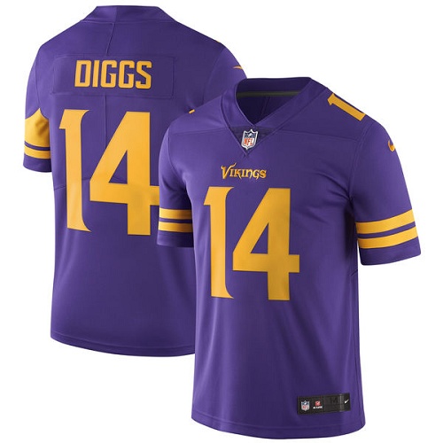 Youth Nike Minnesota Vikings #14 Stefon Diggs Elite Purple Rush Vapor Untouchable NFL Jersey
