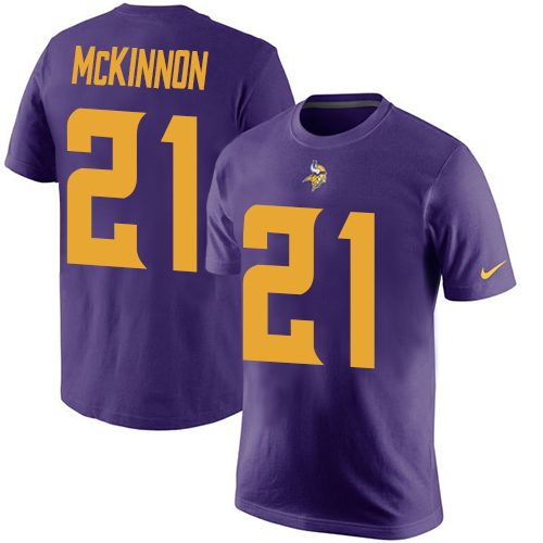 NFL Nike Minnesota Vikings #21 Jerick McKinnon Purple Rush Pride Name & Number T-Shirt