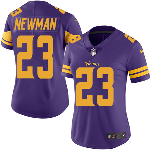 Women's Nike Minnesota Vikings #23 Terence Newman Limited Purple Rush Vapor Untouchable NFL Jersey