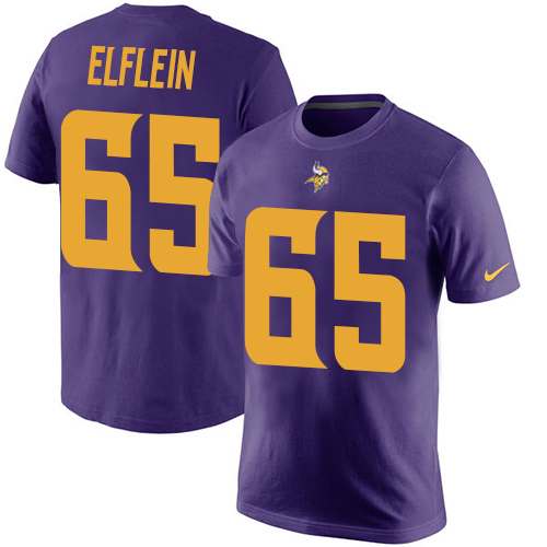 NFL Nike Minnesota Vikings #65 Pat Elflein Purple Rush Pride Name & Number T-Shirt