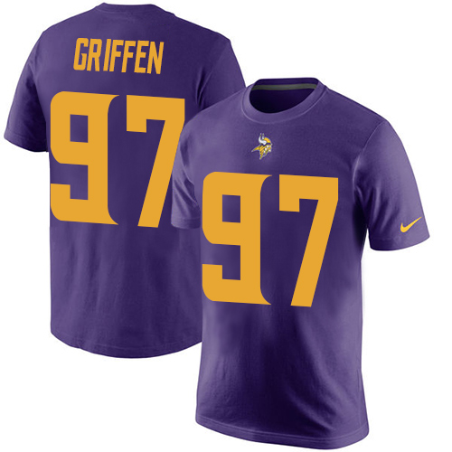 NFL Nike Minnesota Vikings #97 Everson Griffen Purple Rush Pride Name & Number T-Shirt