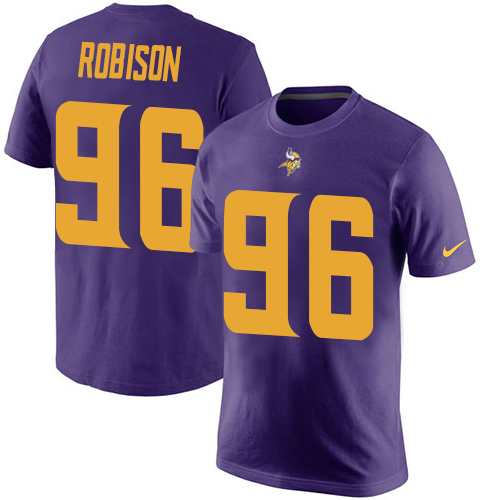 NFL Nike Minnesota Vikings #96 Brian Robison Purple Rush Pride Name & Number T-Shirt