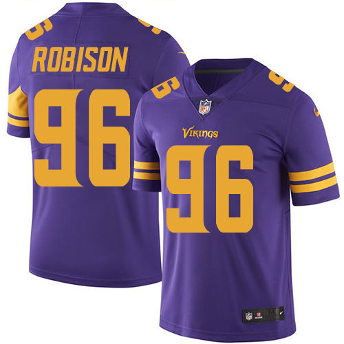 Youth Nike Minnesota Vikings #96 Brian Robison Elite Purple Rush Vapor Untouchable NFL Jersey
