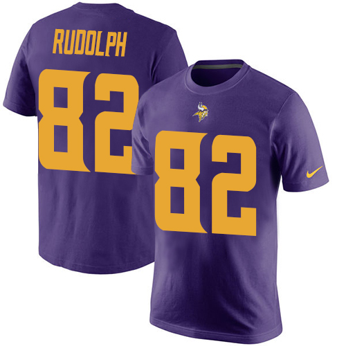 NFL Nike Minnesota Vikings #82 Kyle Rudolph Purple Rush Pride Name & Number T-Shirt