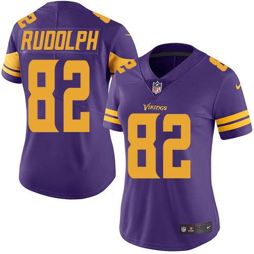 Women's Nike Minnesota Vikings #82 Kyle Rudolph Elite Purple Rush Vapor Untouchable NFL Jersey