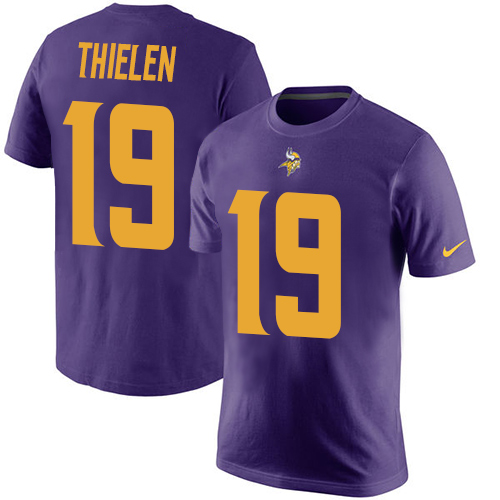 NFL Nike Minnesota Vikings #19 Adam Thielen Purple Rush Pride Name & Number T-Shirt