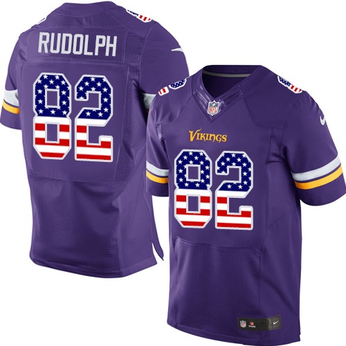 Men's Nike Minnesota Vikings #82 Kyle Rudolph Elite Purple Home USA Flag Fashion NFL Jersey