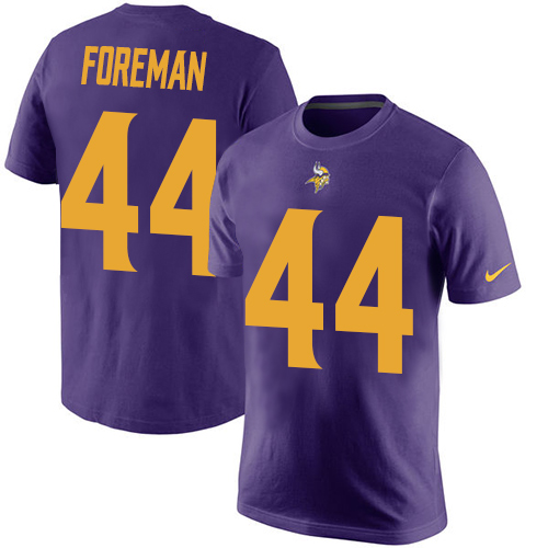 NFL Nike Minnesota Vikings #44 Chuck Foreman Purple Rush Pride Name & Number T-Shirt