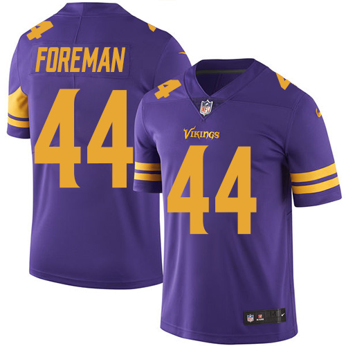 Men's Nike Minnesota Vikings #44 Chuck Foreman Limited Purple Rush Vapor Untouchable NFL Jersey