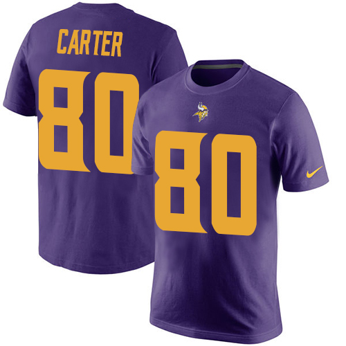 NFL Nike Minnesota Vikings #80 Cris Carter Purple Rush Pride Name & Number T-Shirt