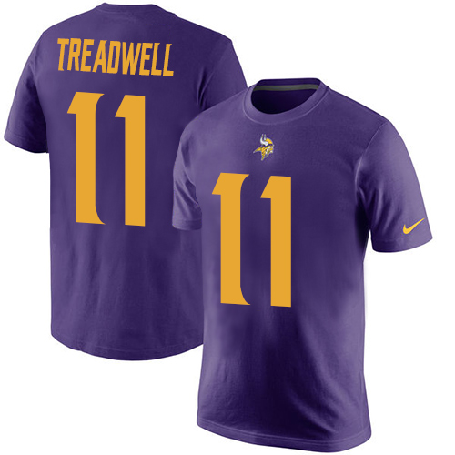 NFL Nike Minnesota Vikings #11 Laquon Treadwell Purple Rush Pride Name & Number T-Shirt
