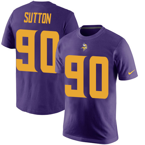 NFL Nike Minnesota Vikings #90 Will Sutton Purple Rush Pride Name & Number T-Shirt
