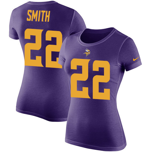 NFL Women's Nike Minnesota Vikings #22 Harrison Smith Purple Rush Pride Name & Number T-Shirt