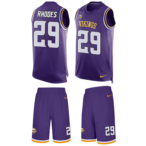 Men's Nike Minnesota Vikings #29 Xavier Rhodes Limited Purple Tank Top Suit NFL Jersey