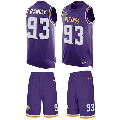 Men's Nike Minnesota Vikings #93 John Randle Limited Purple Tank Top Suit NFL Jersey