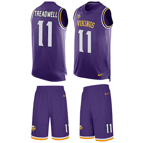 Men's Nike Minnesota Vikings #11 Laquon Treadwell Limited Purple Tank Top Suit NFL Jersey
