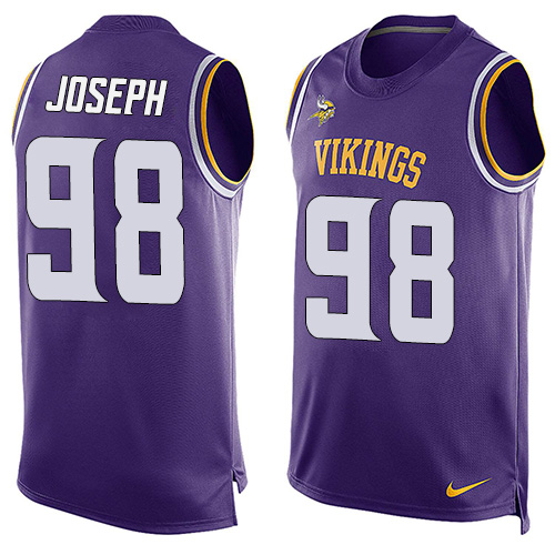 Men's Nike Minnesota Vikings #98 Linval Joseph Limited Purple Player Name & Number Tank Top NFL Jersey