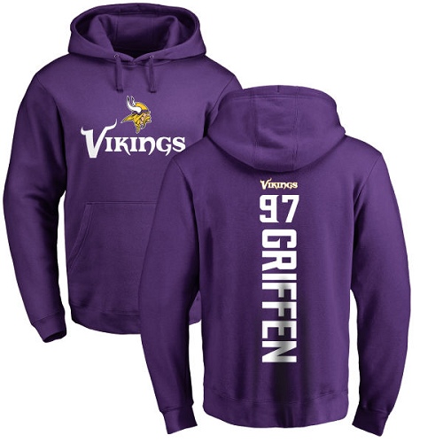 NFL Nike Minnesota Vikings #97 Everson Griffen Purple Backer Pullover Hoodie