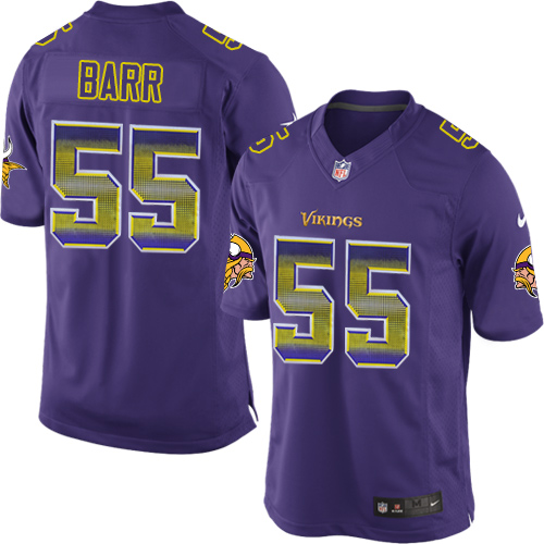Youth Nike Minnesota Vikings #55 Anthony Barr Limited Purple Strobe NFL Jersey