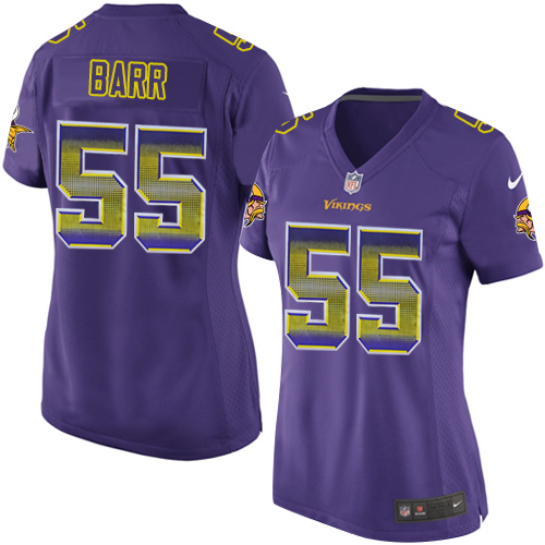 Women's Nike Minnesota Vikings #55 Anthony Barr Limited Purple Strobe NFL Jersey