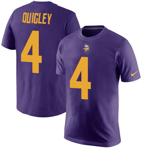 NFL Nike Minnesota Vikings #4 Ryan Quigley Purple Rush Pride Name & Number T-Shirt