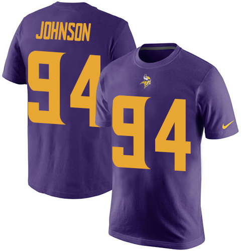 NFL Nike Minnesota Vikings #94 Jaleel Johnson Purple Rush Pride Name & Number T-Shirt