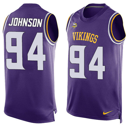 Men's Nike Minnesota Vikings #94 Jaleel Johnson Limited Purple Player Name & Number Tank Top NFL Jersey