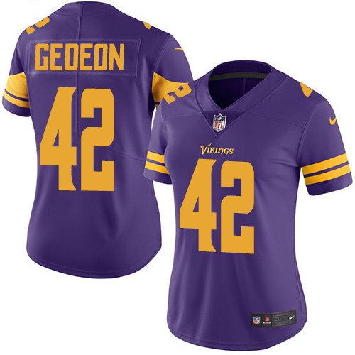 Women's Nike Minnesota Vikings #42 Ben Gedeon Limited Purple Rush Vapor Untouchable NFL Jersey