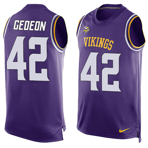 Men's Nike Minnesota Vikings #42 Ben Gedeon Limited Purple Player Name & Number Tank Top NFL Jersey