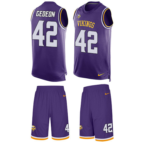 Men's Nike Minnesota Vikings #42 Ben Gedeon Limited Purple Tank Top Suit NFL Jersey