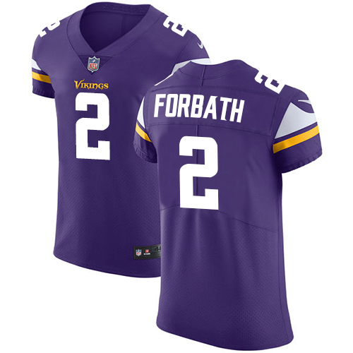Men's Nike Minnesota Vikings #2 Kai Forbath Purple Team Color Vapor Untouchable Elite Player NFL Jersey