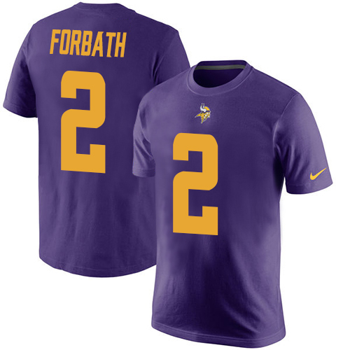 NFL Nike Minnesota Vikings #2 Kai Forbath Purple Rush Pride Name & Number T-Shirt