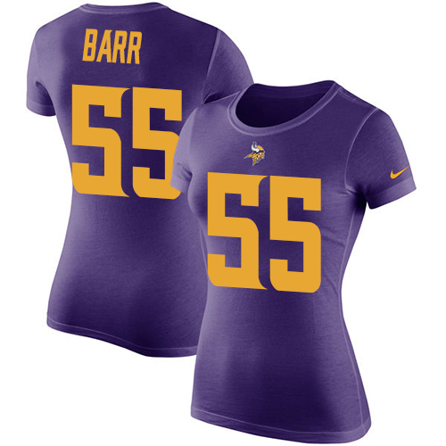NFL Women's Nike Minnesota Vikings #55 Anthony Barr Purple Rush Pride Name & Number T-Shirt