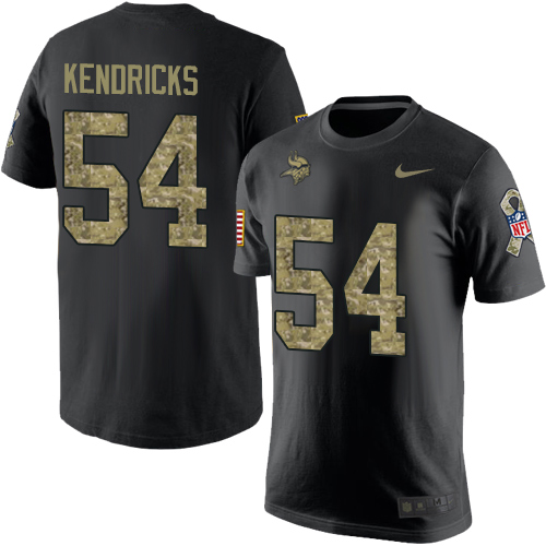 NFL Nike Minnesota Vikings #54 Eric Kendricks Black Camo Salute to Service T-Shirt