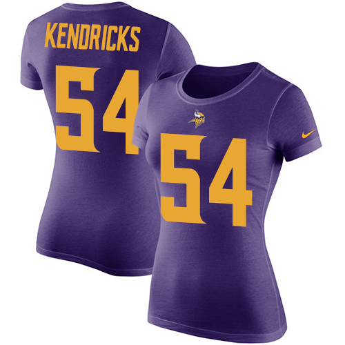 NFL Women's Nike Minnesota Vikings #54 Eric Kendricks Purple Rush Pride Name & Number T-Shirt