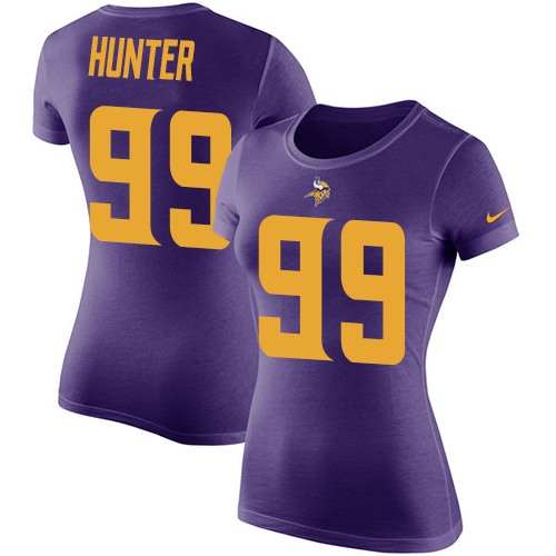 NFL Women's Nike Minnesota Vikings #99 Danielle Hunter Purple Rush Pride Name & Number T-Shirt