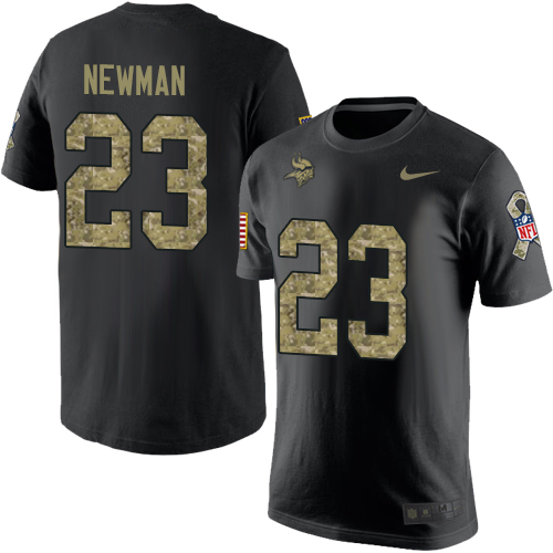 NFL Nike Minnesota Vikings #23 Terence Newman Black Camo Salute to Service T-Shirt