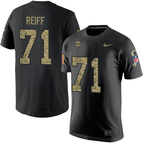NFL Nike Minnesota Vikings #71 Riley Reiff Black Camo Salute to Service T-Shirt