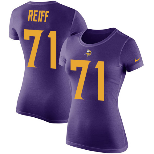 NFL Women's Nike Minnesota Vikings #71 Riley Reiff Purple Rush Pride Name & Number T-Shirt