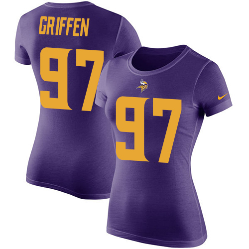 NFL Women's Nike Minnesota Vikings #97 Everson Griffen Purple Rush Pride Name & Number T-Shirt