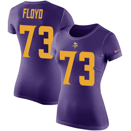 NFL Women's Nike Minnesota Vikings #73 Sharrif Floyd Purple Rush Pride Name & Number T-Shirt