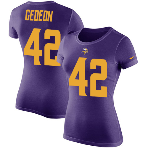 NFL Women's Nike Minnesota Vikings #42 Ben Gedeon Purple Rush Pride Name & Number T-Shirt