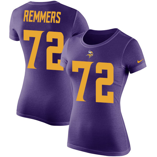 NFL Women's Nike Minnesota Vikings #72 Mike Remmers Purple Rush Pride Name & Number T-Shirt