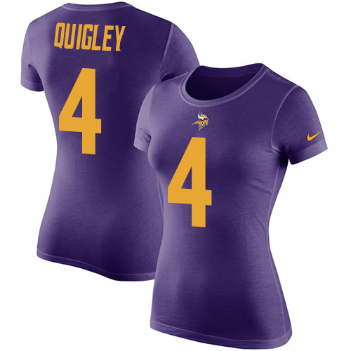 NFL Women's Nike Minnesota Vikings #4 Ryan Quigley Purple Rush Pride Name & Number T-Shirt